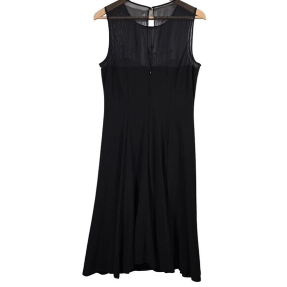 Jessica Howard Mesh Top Midi Dress Size 14 Black Embellished Sleeveless Flawed - Picture 1 of 13